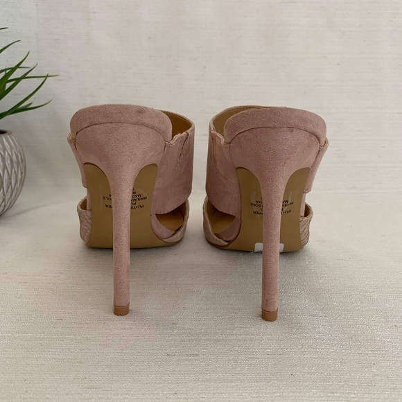 New EXPRESS Blush Reptile Slide Heels Woman’s 10 - Picture 9 of 13